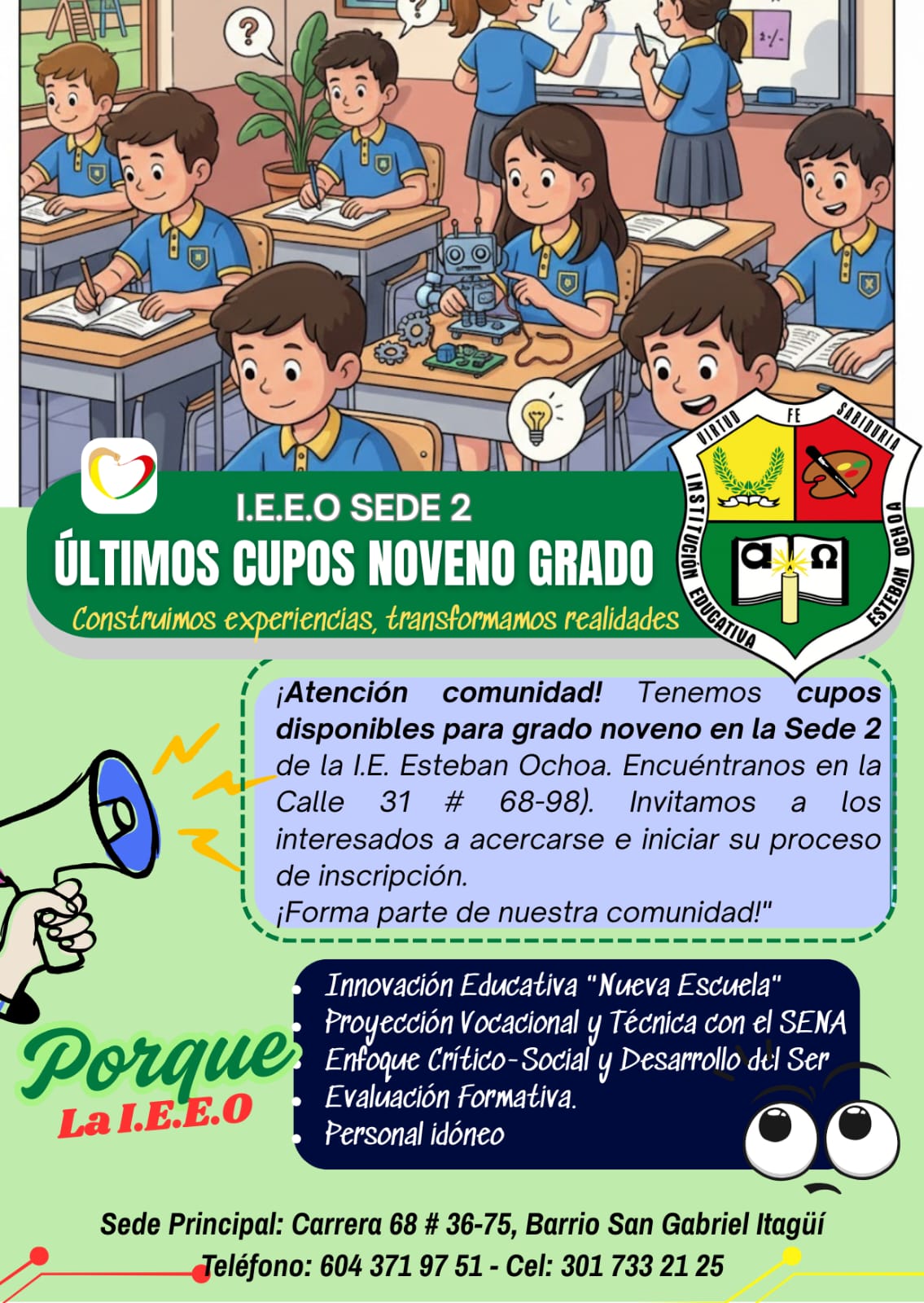 INCRIPCIONES ABIERTAS GRADO 9° - SEDE 2